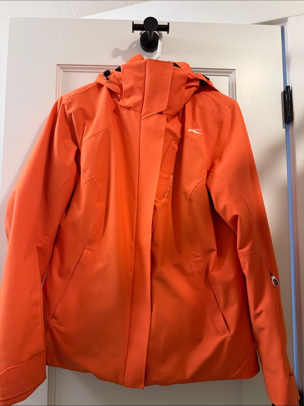 Women's Bright Orange Hooded Ski Jacket - Insulated Weatherproof